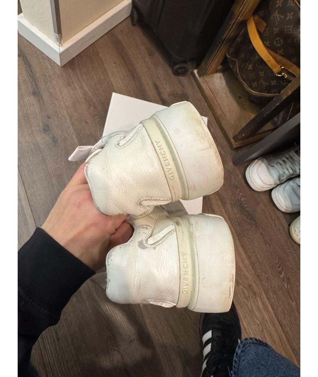 GIVENCHY Белые кожаные низкие кроссовки / кеды, фото 4
