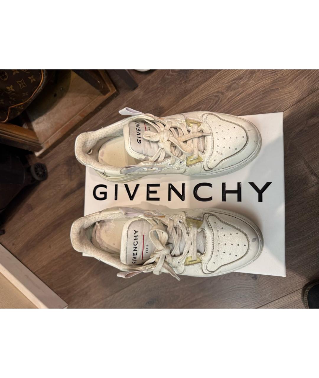 GIVENCHY Белые кожаные низкие кроссовки / кеды, фото 2