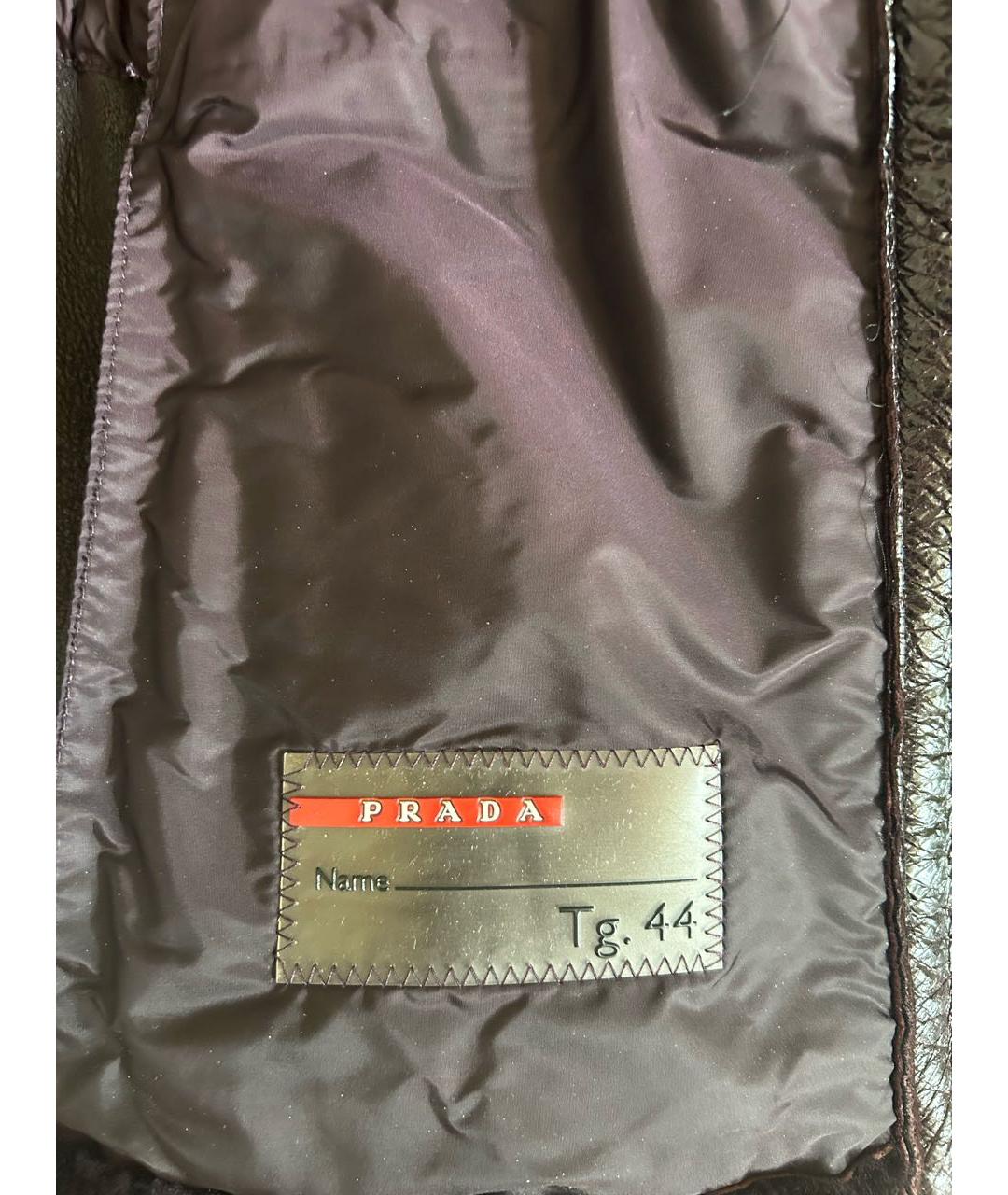 PRADA Бордовая кожаная дубленка, фото 3