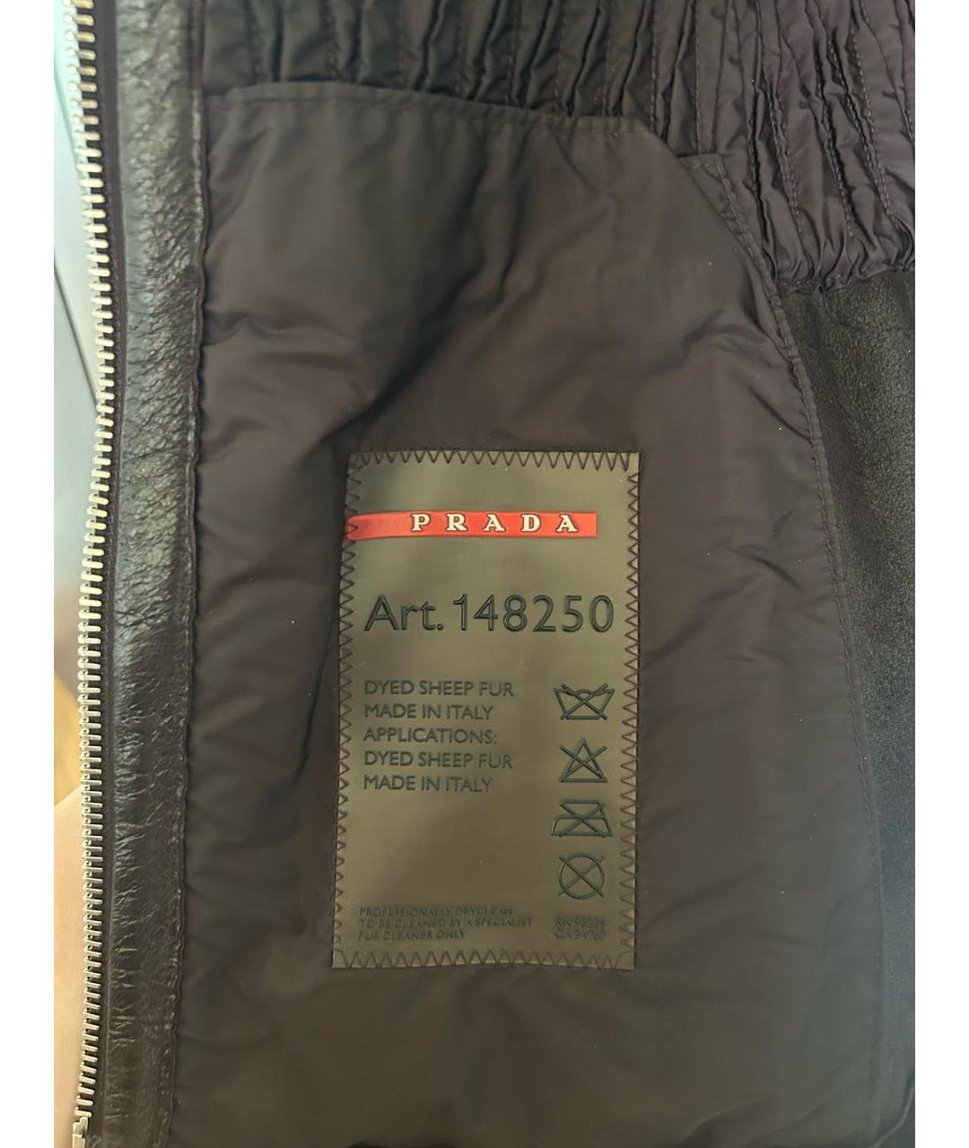 PRADA Бордовая кожаная дубленка, фото 4