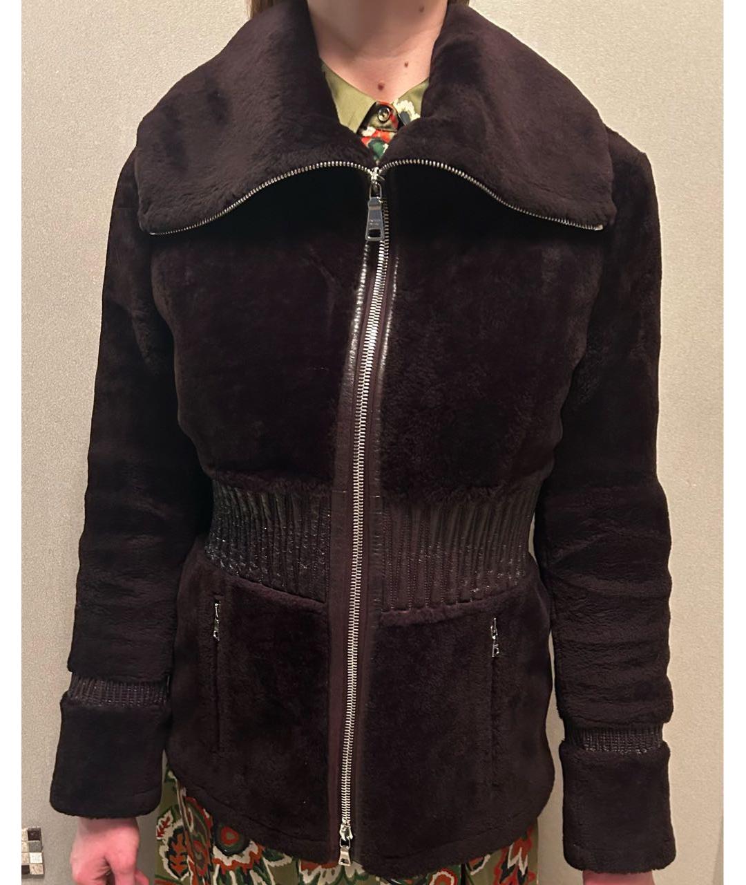 PRADA Бордовая кожаная дубленка, фото 7