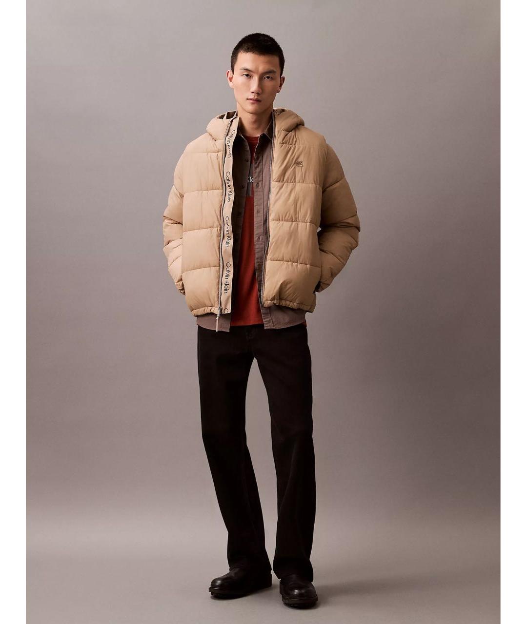 CALVIN KLEIN Бежевый пуховик, фото 6