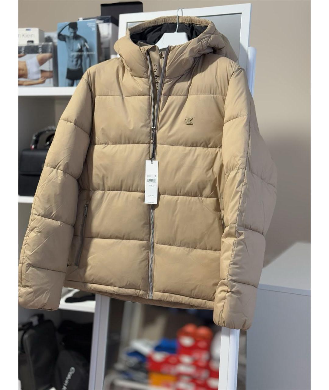 CALVIN KLEIN Бежевый пуховик, фото 9