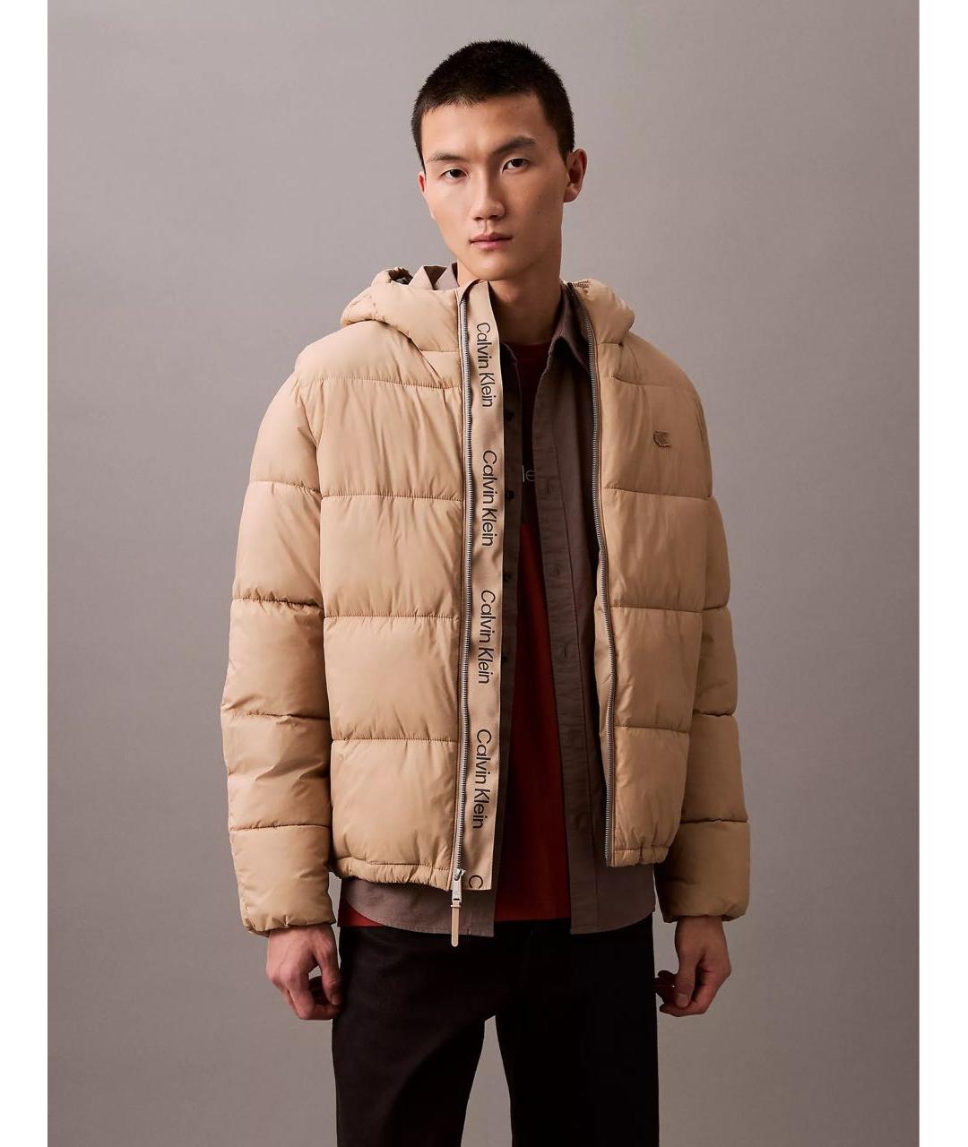 CALVIN KLEIN Бежевый пуховик, фото 4