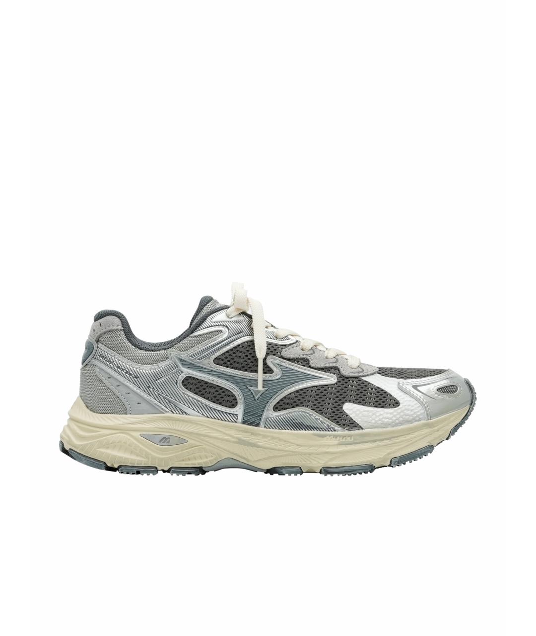 MIZUNO Серые текстильные низкие кроссовки / кеды, фото 1