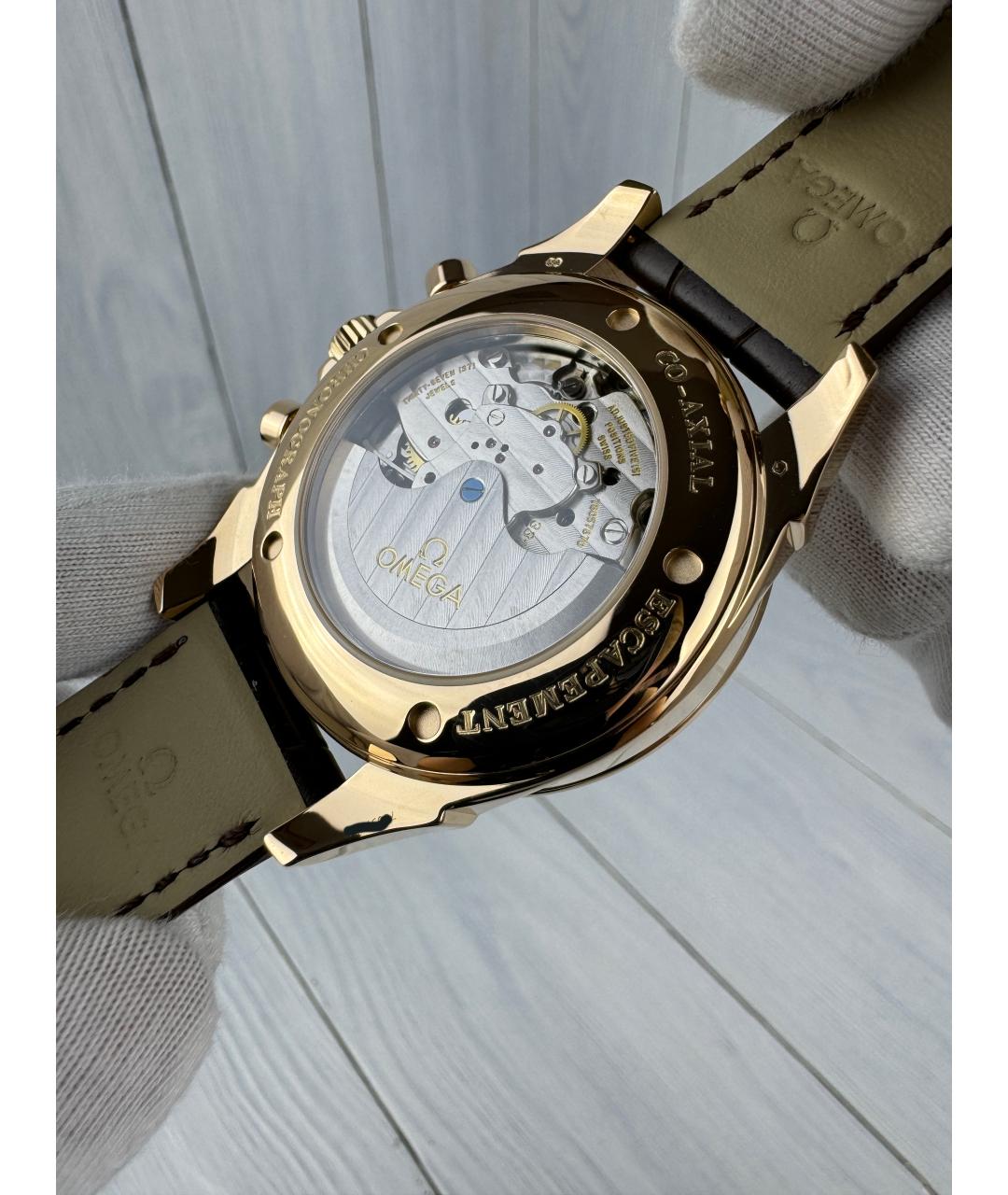 OMEGA Белые часы из розового золота, фото 5