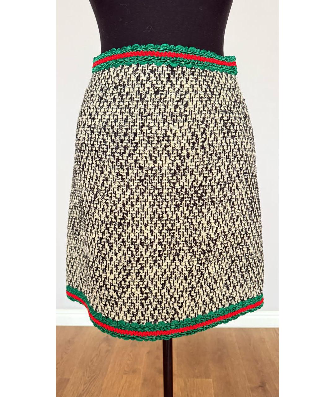 GUCCI Мульти шерстяная юбка мини, фото 6