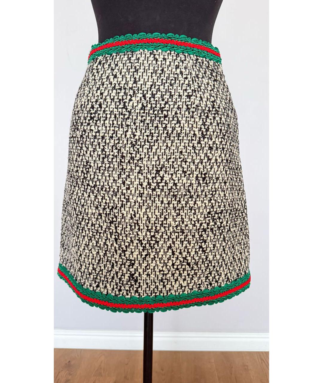 GUCCI Мульти шерстяная юбка мини, фото 2