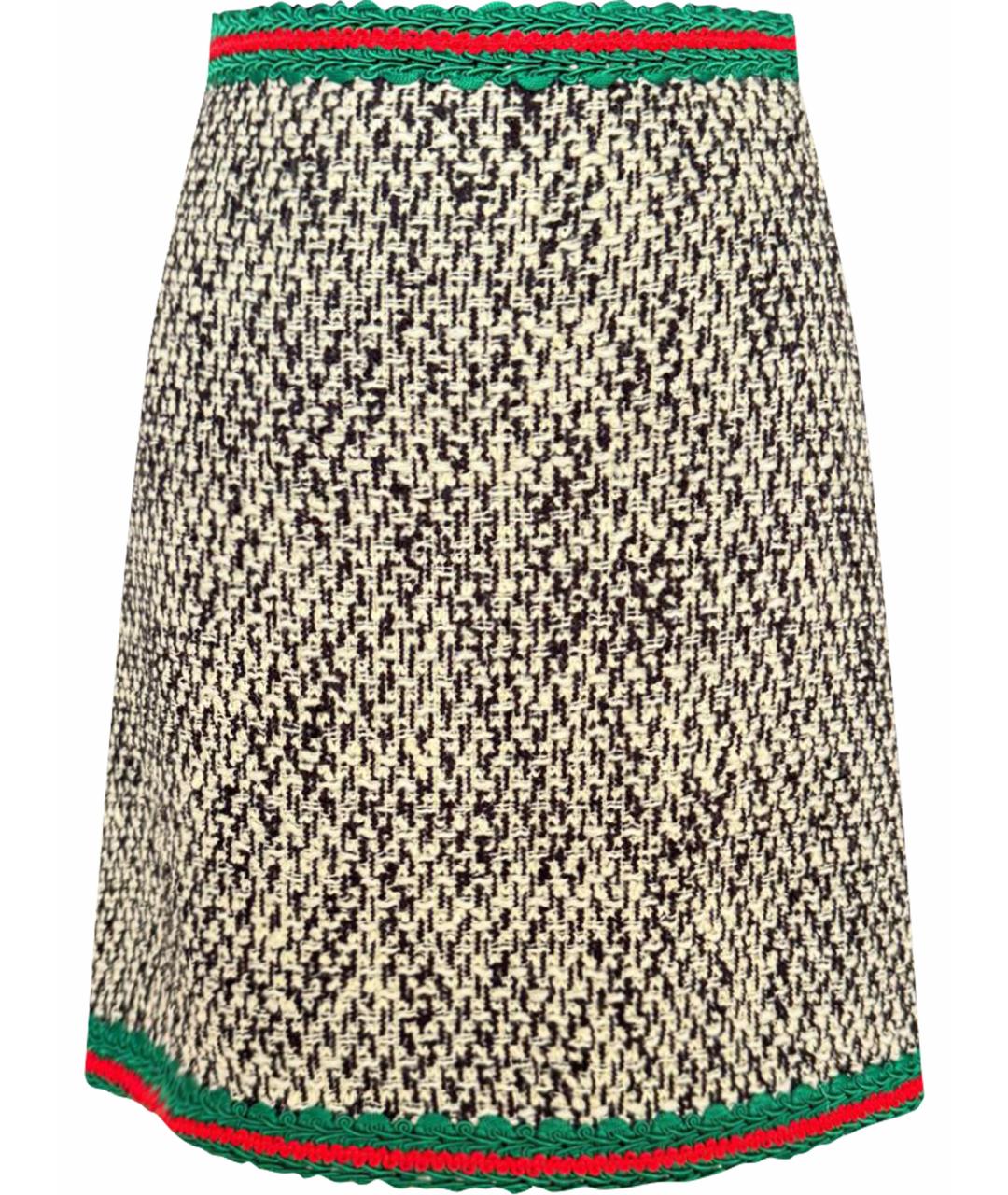 GUCCI Мульти шерстяная юбка мини, фото 1