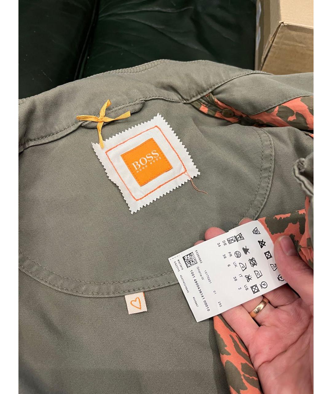 HUGO BOSS Хаки хлопко-эластановый жакет/пиджак, фото 6