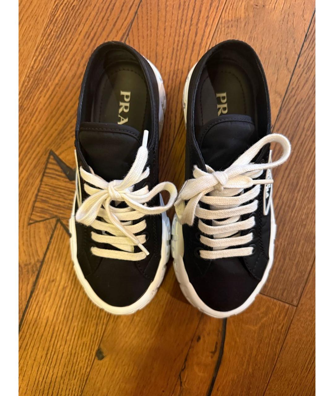 PRADA Черные текстильные кеды, фото 3