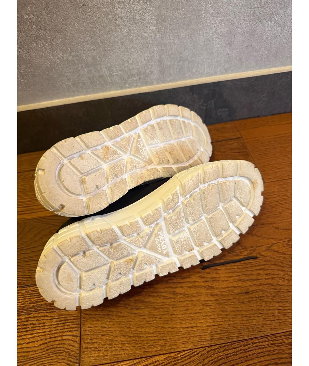 PRADA Черные текстильные кеды, фото 6