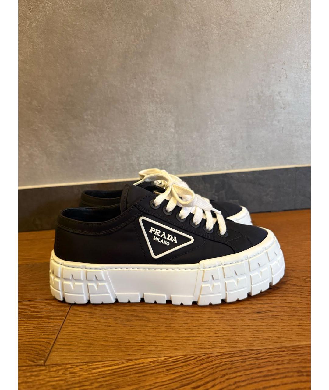 PRADA Черные текстильные кеды, фото 8