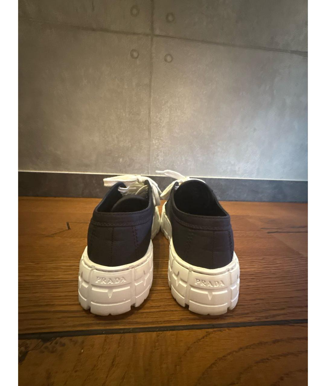 PRADA Черные текстильные кеды, фото 4