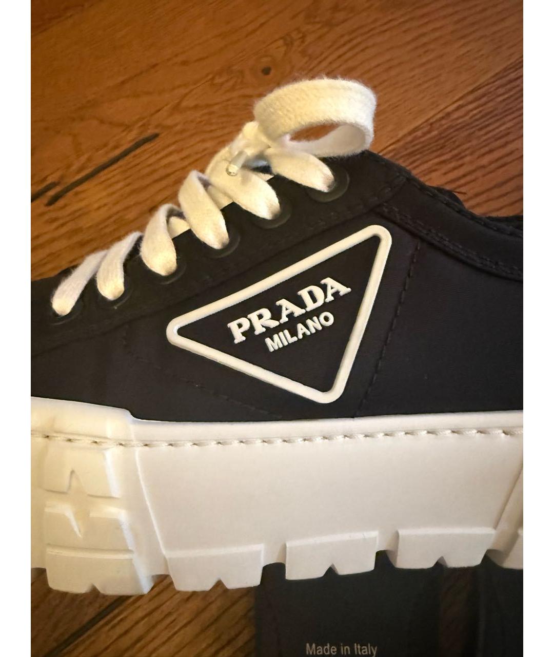 PRADA Черные текстильные кеды, фото 7