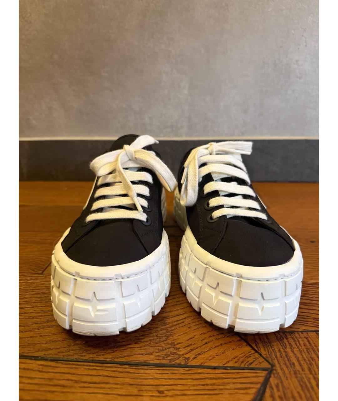 PRADA Черные текстильные кеды, фото 2