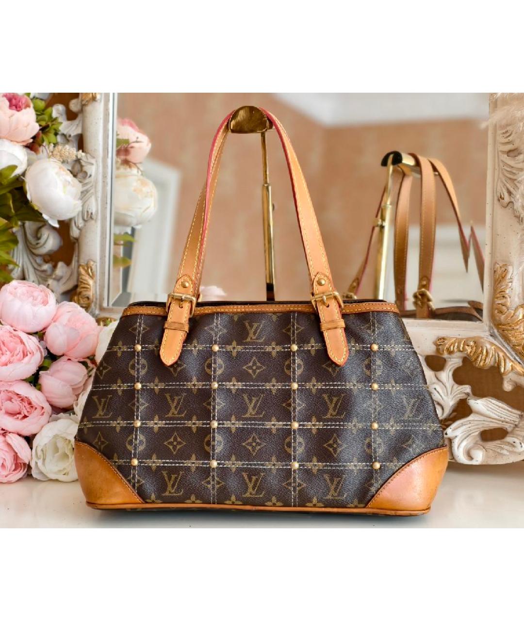 LOUIS VUITTON Коричневая кожаная сумка с короткими ручками, фото 3