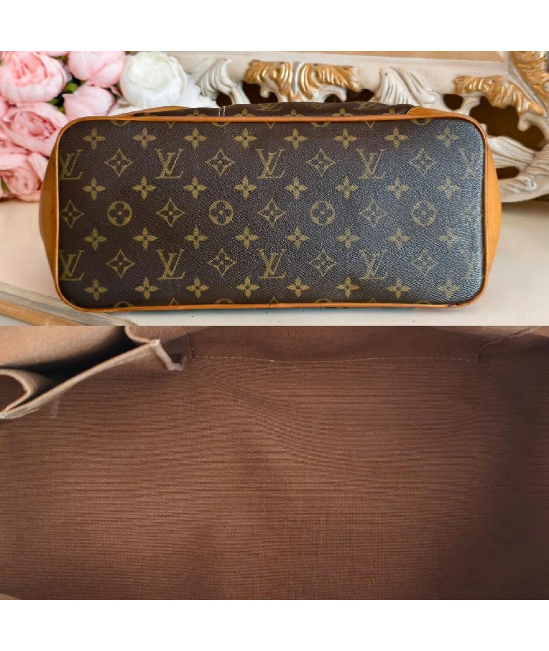 LOUIS VUITTON Коричневая кожаная сумка с короткими ручками, фото 8