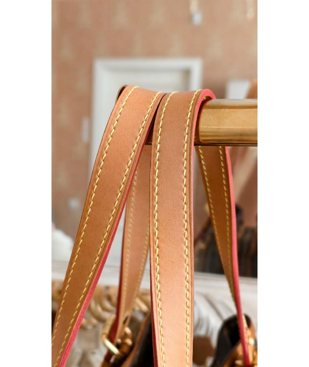 LOUIS VUITTON Коричневая кожаная сумка с короткими ручками, фото 7