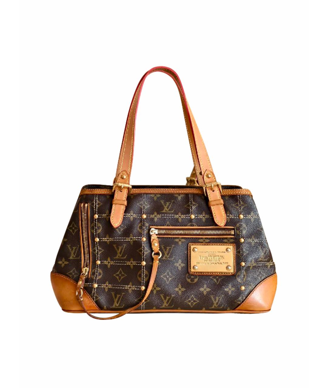 LOUIS VUITTON Коричневая кожаная сумка с короткими ручками, фото 1