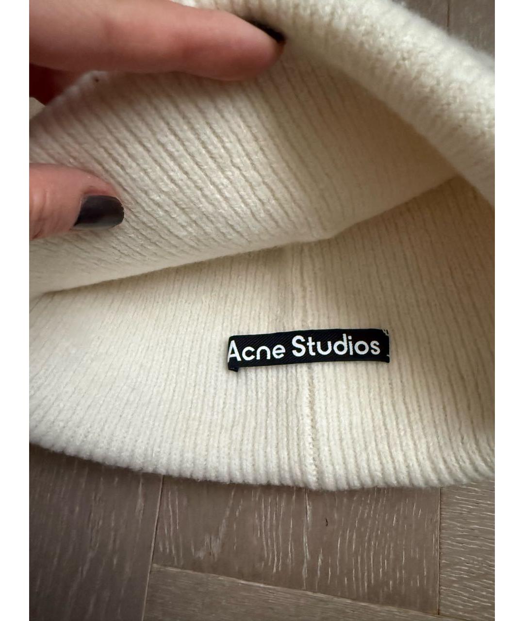 ACNE STUDIOS Бежевая шерстяная шапка, фото 3
