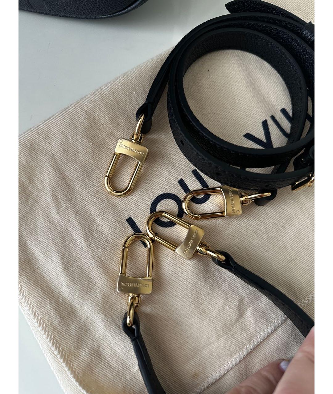 LOUIS VUITTON Черная кожаная сумка через плечо, фото 7