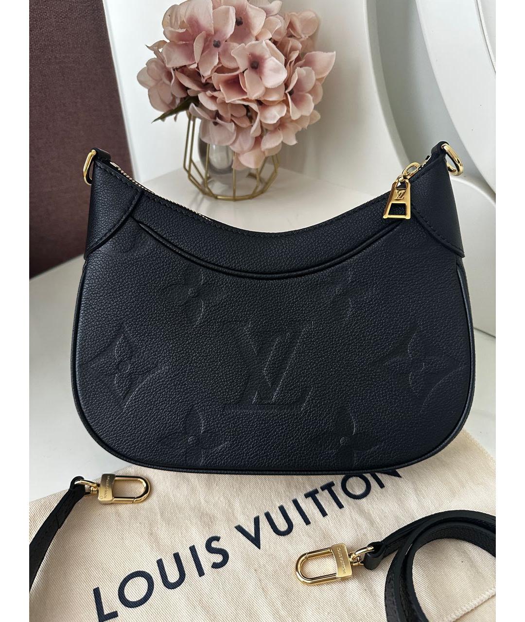 LOUIS VUITTON Черная кожаная сумка через плечо, фото 3