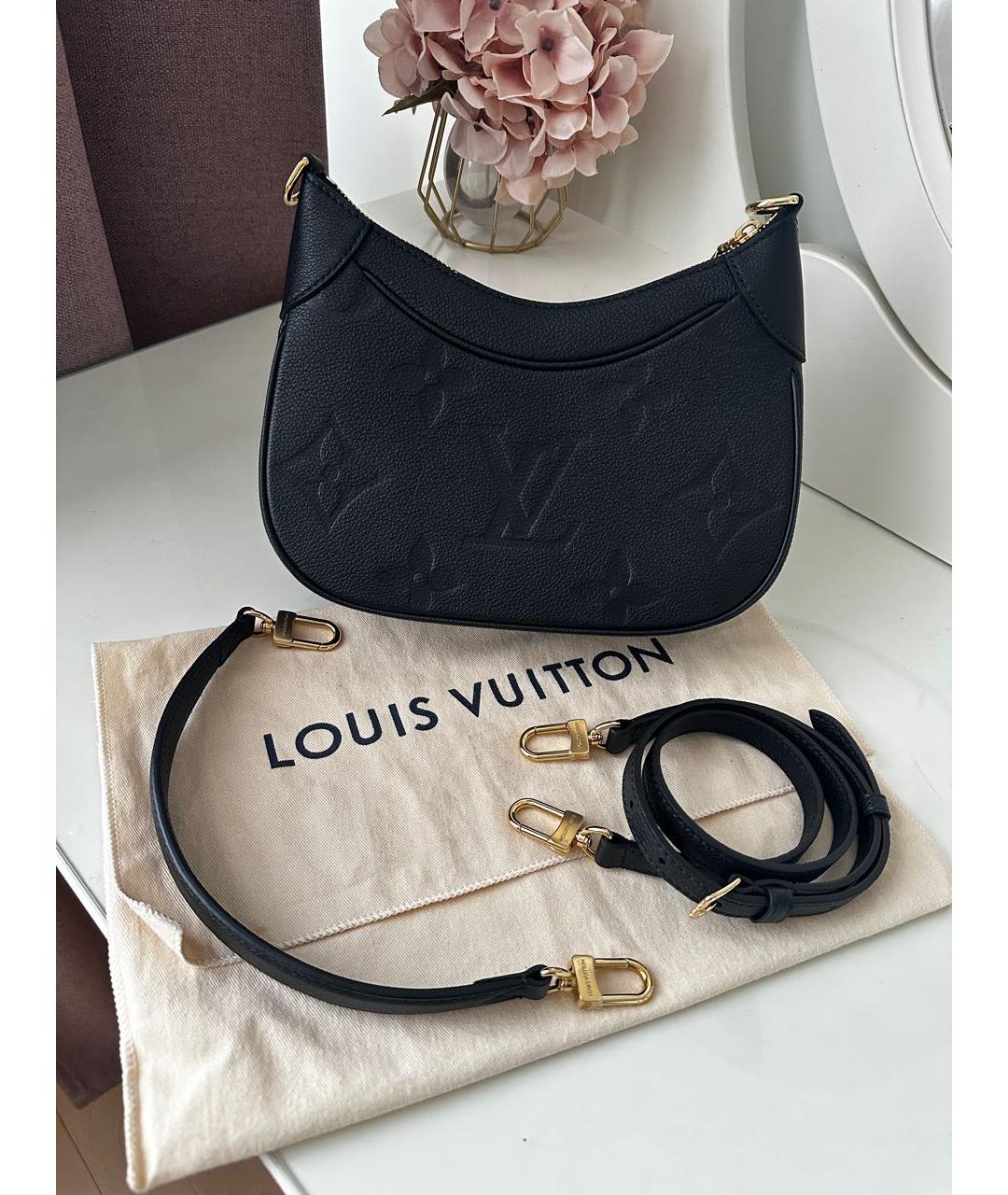 LOUIS VUITTON Черная кожаная сумка через плечо, фото 2