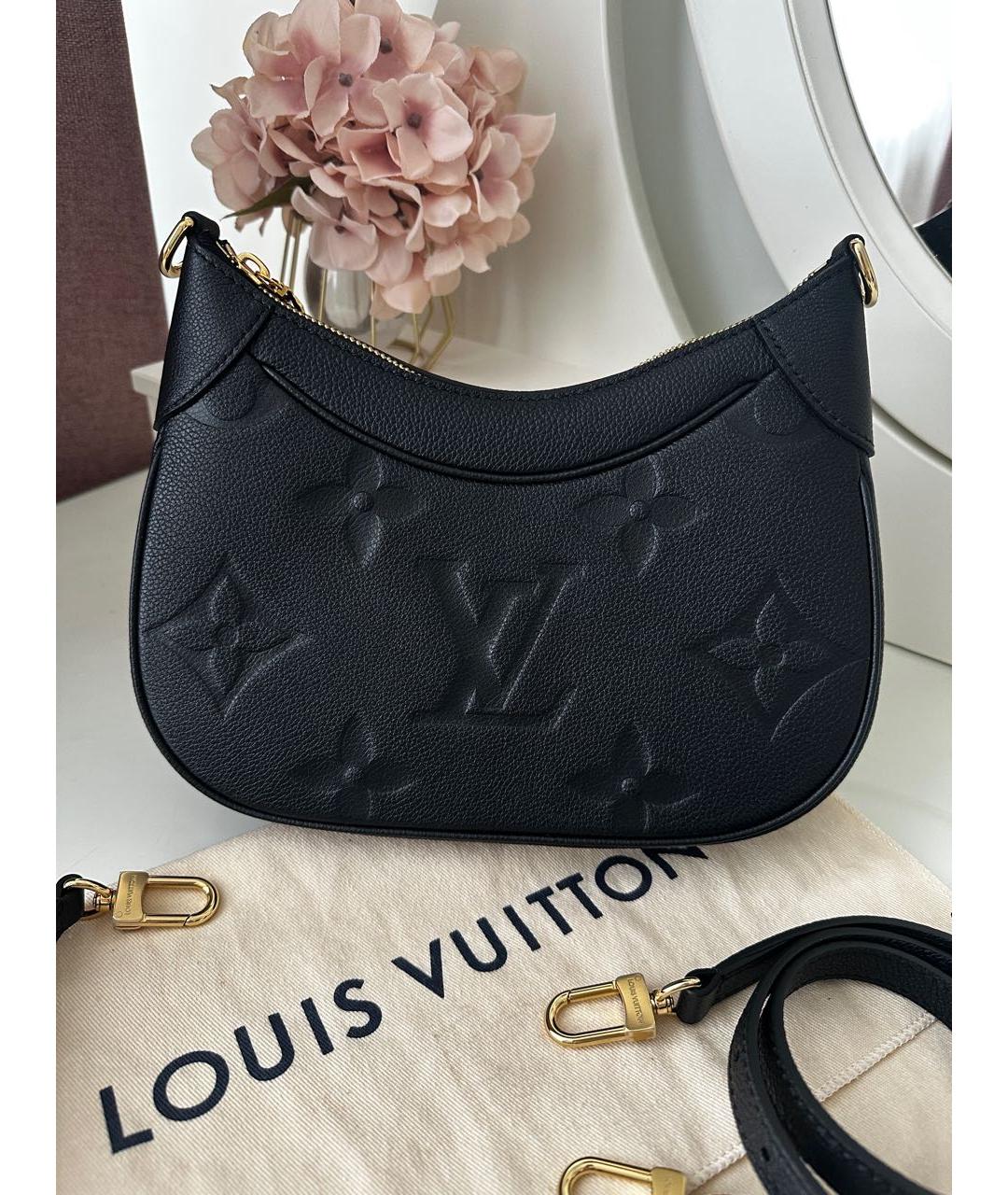 LOUIS VUITTON Черная кожаная сумка через плечо, фото 4