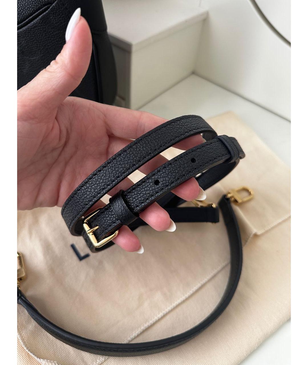 LOUIS VUITTON Черная кожаная сумка через плечо, фото 8