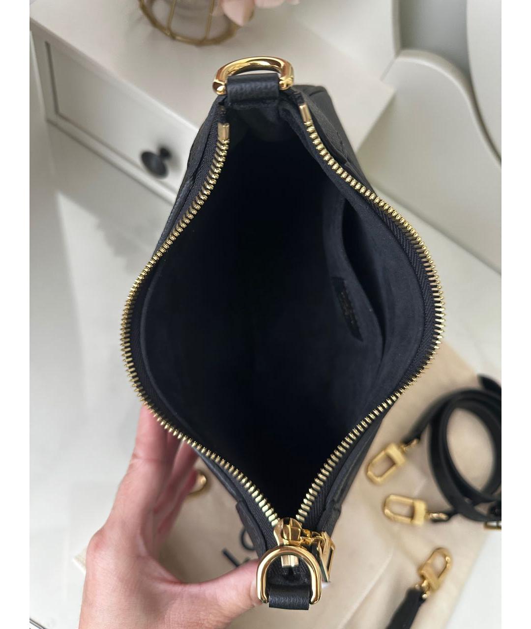 LOUIS VUITTON Черная кожаная сумка через плечо, фото 6