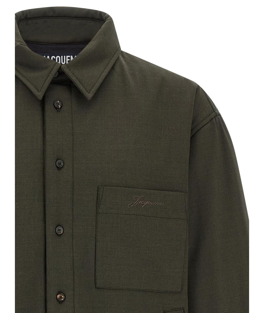 JACQUEMUS Зеленая шерстяная куртка, фото 3