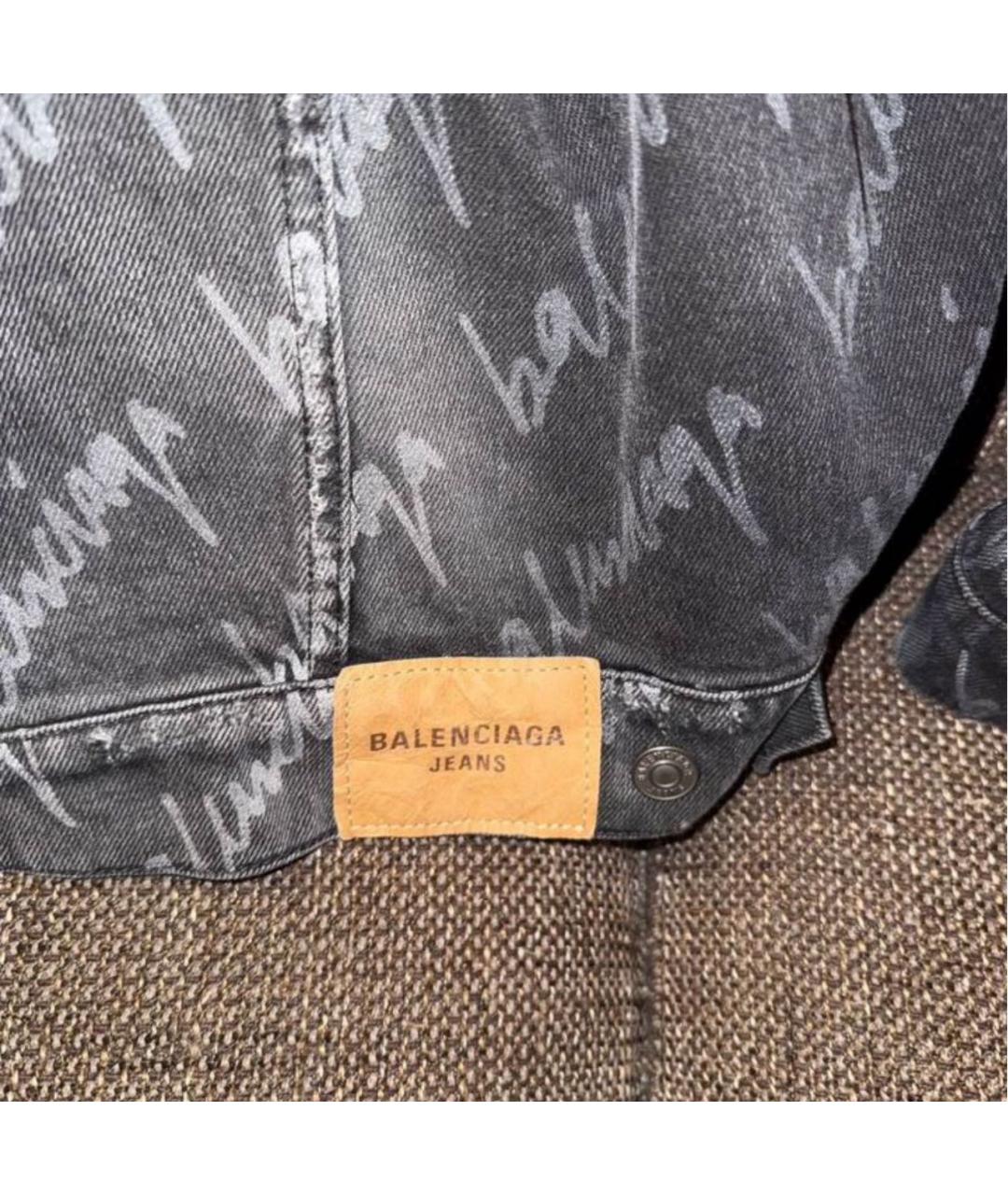 BALENCIAGA Черная деним куртка, фото 4