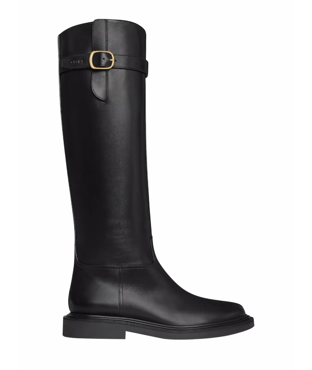 CELINE Черные кожаные сапоги, фото 1