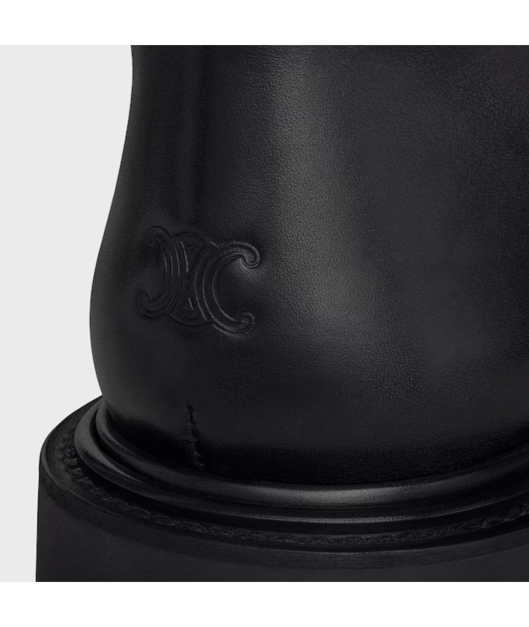 CELINE Черные кожаные сапоги, фото 6