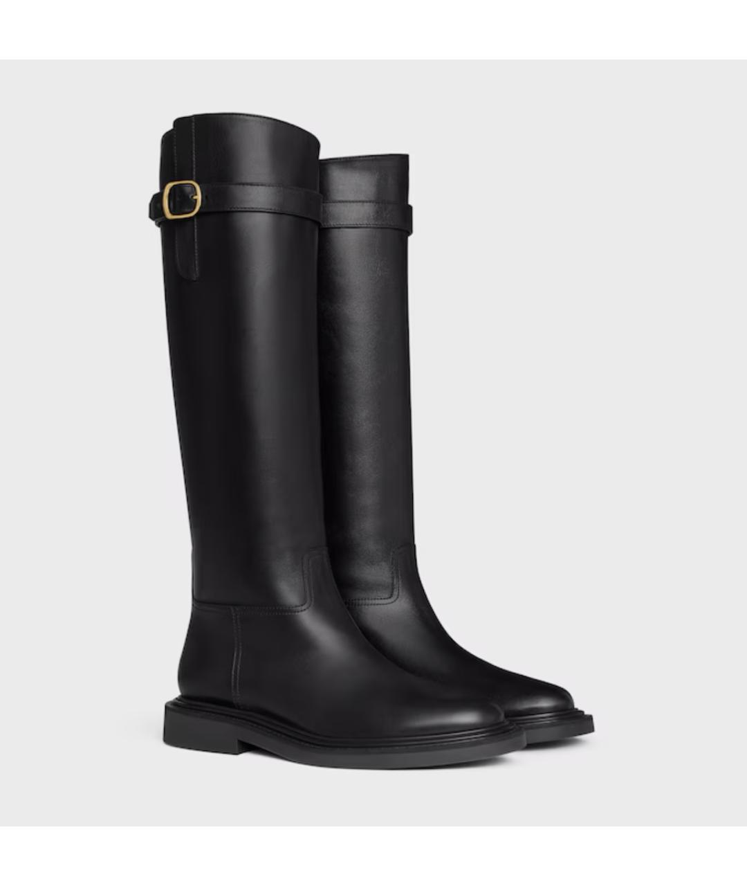 CELINE Черные кожаные сапоги, фото 4