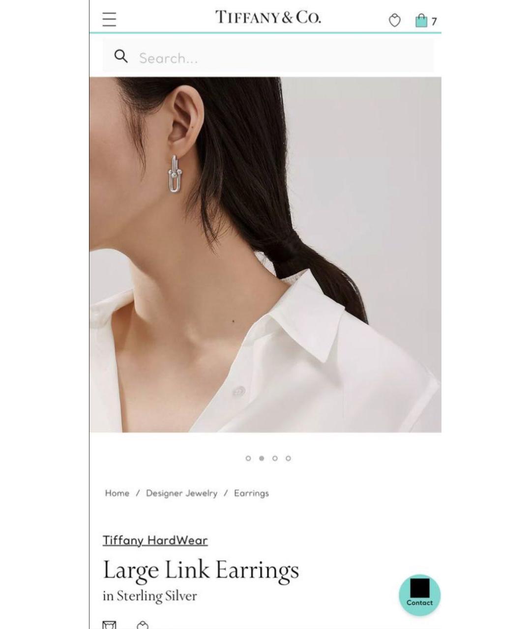 TIFFANY&CO Серебряные серебряные серьги, фото 4