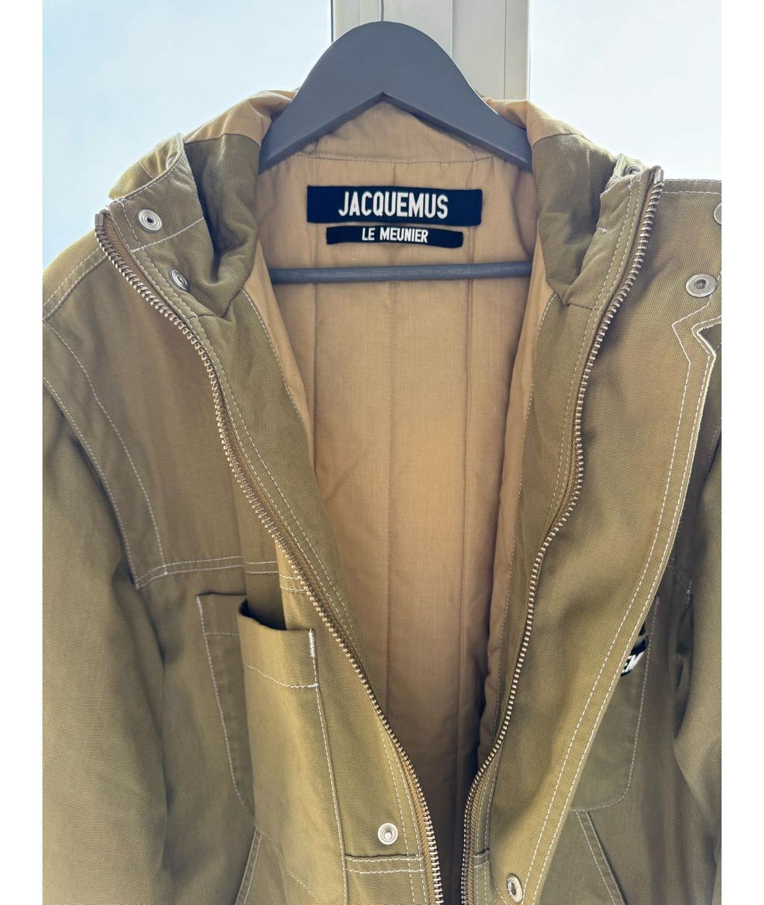 JACQUEMUS Хаки хлопковая куртка, фото 4