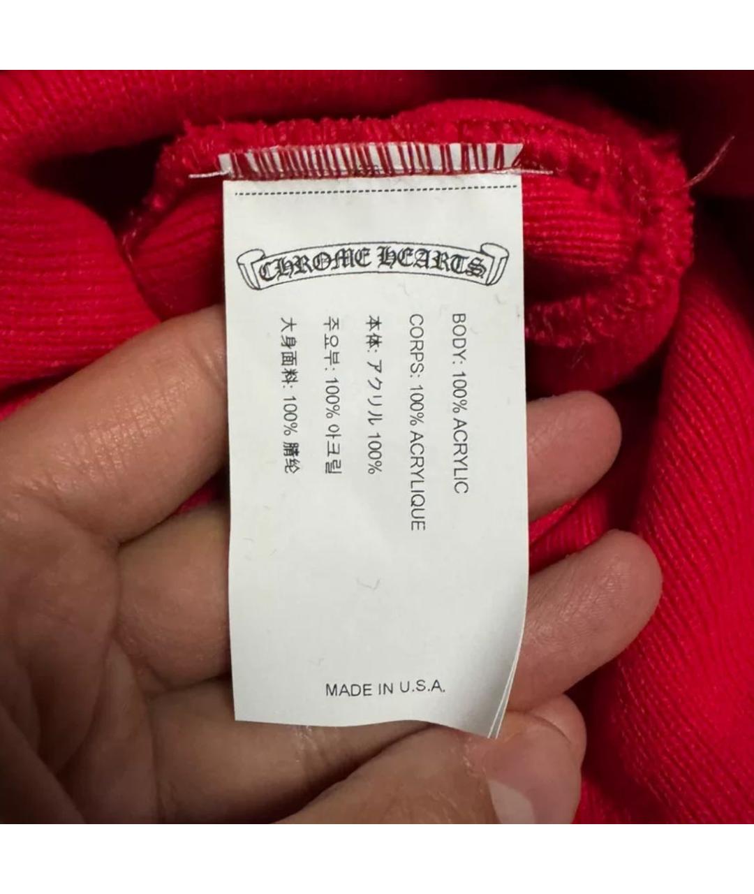 CHROME HEARTS Красная шапка, фото 4
