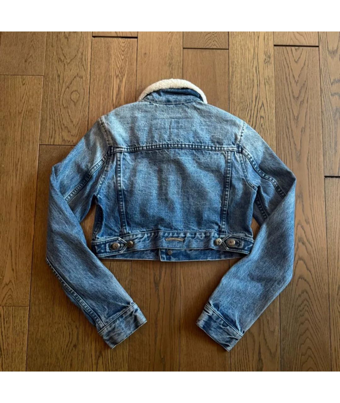 CHROME HEARTS Синяя деним дубленка, фото 3