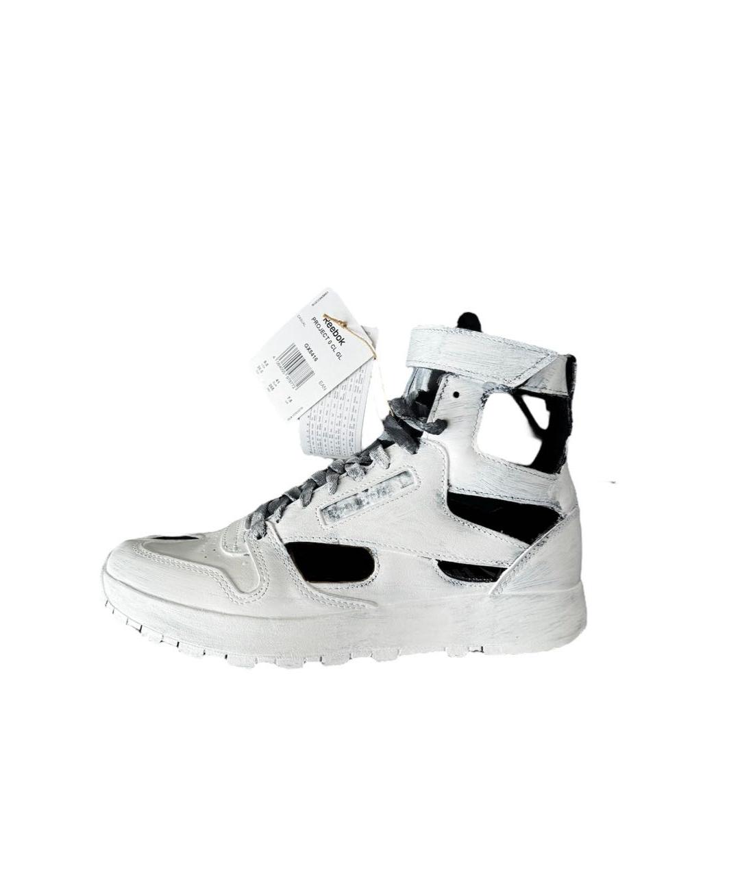 MAISON MARGIELA Белые кожаные высокие кроссовки / кеды, фото 5