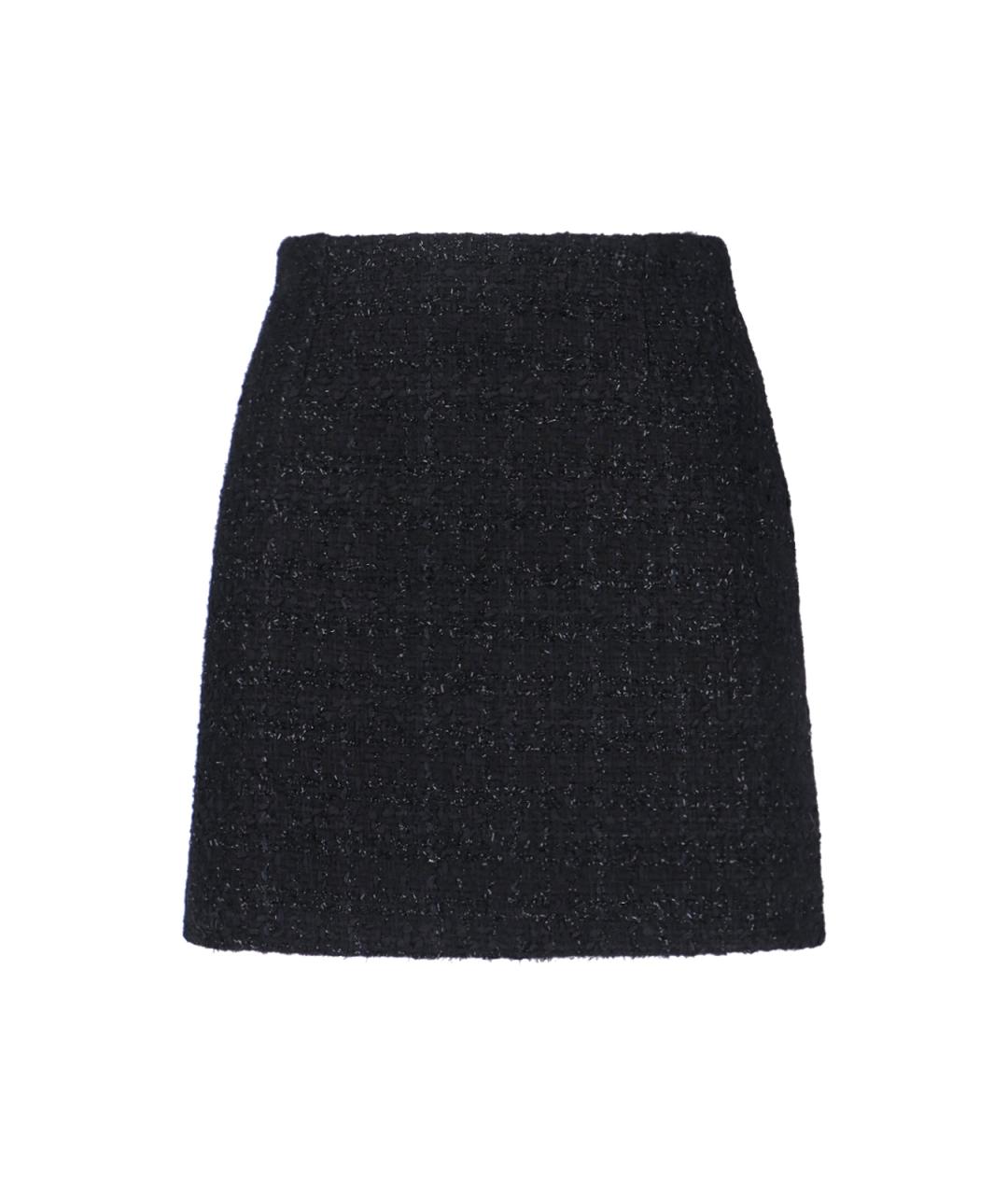 TAGLIATORE Антрацитовая хлопковая юбка мини, фото 1