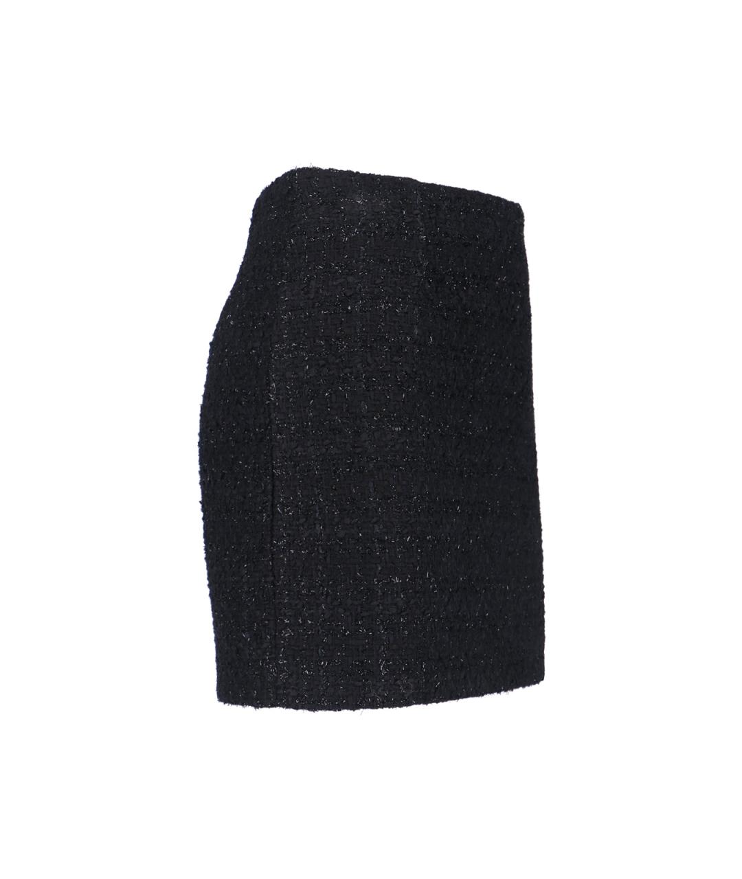 TAGLIATORE Антрацитовая хлопковая юбка мини, фото 2