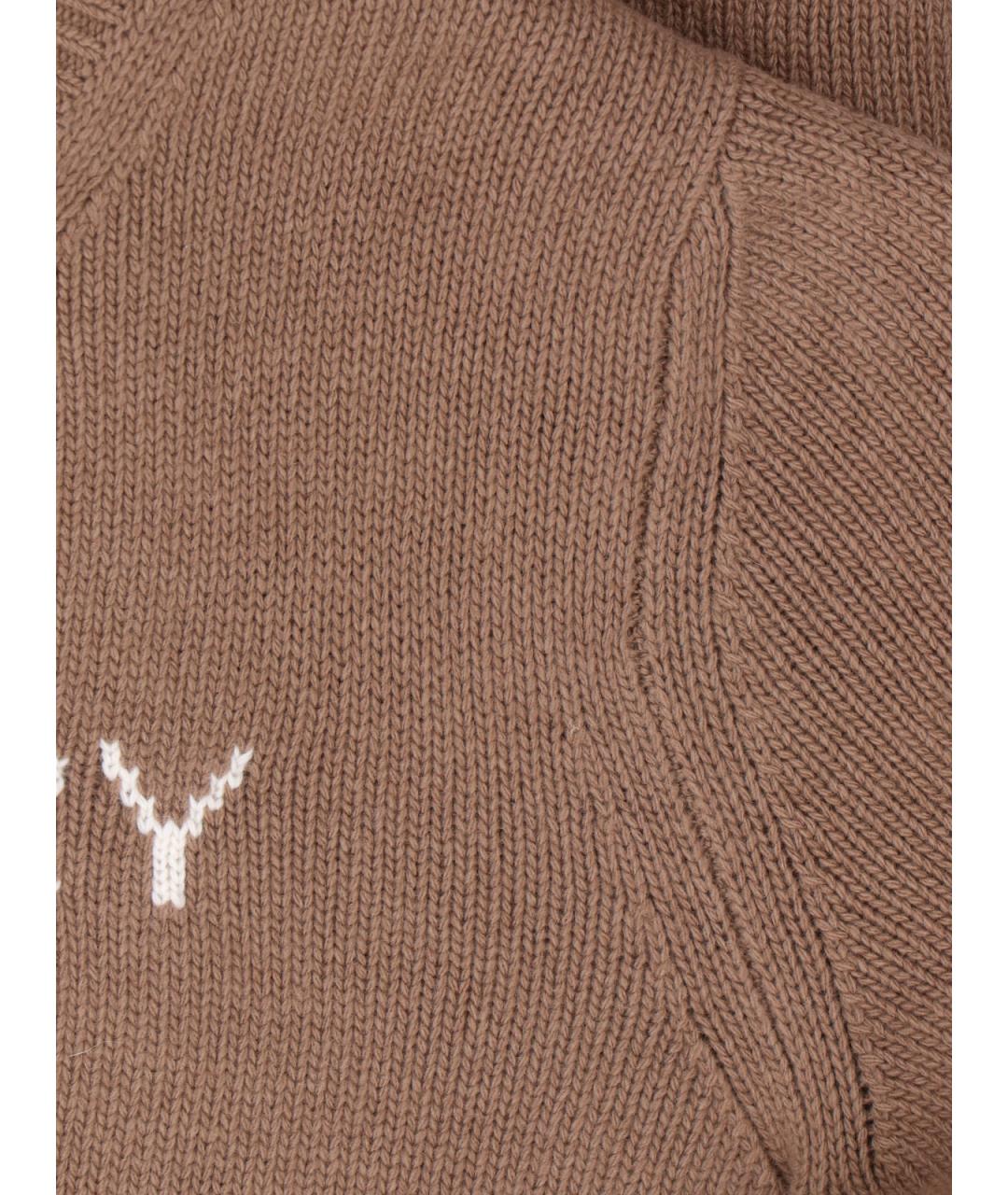 BURBERRY Коричневый шерстяной джемпер / свитер, фото 3