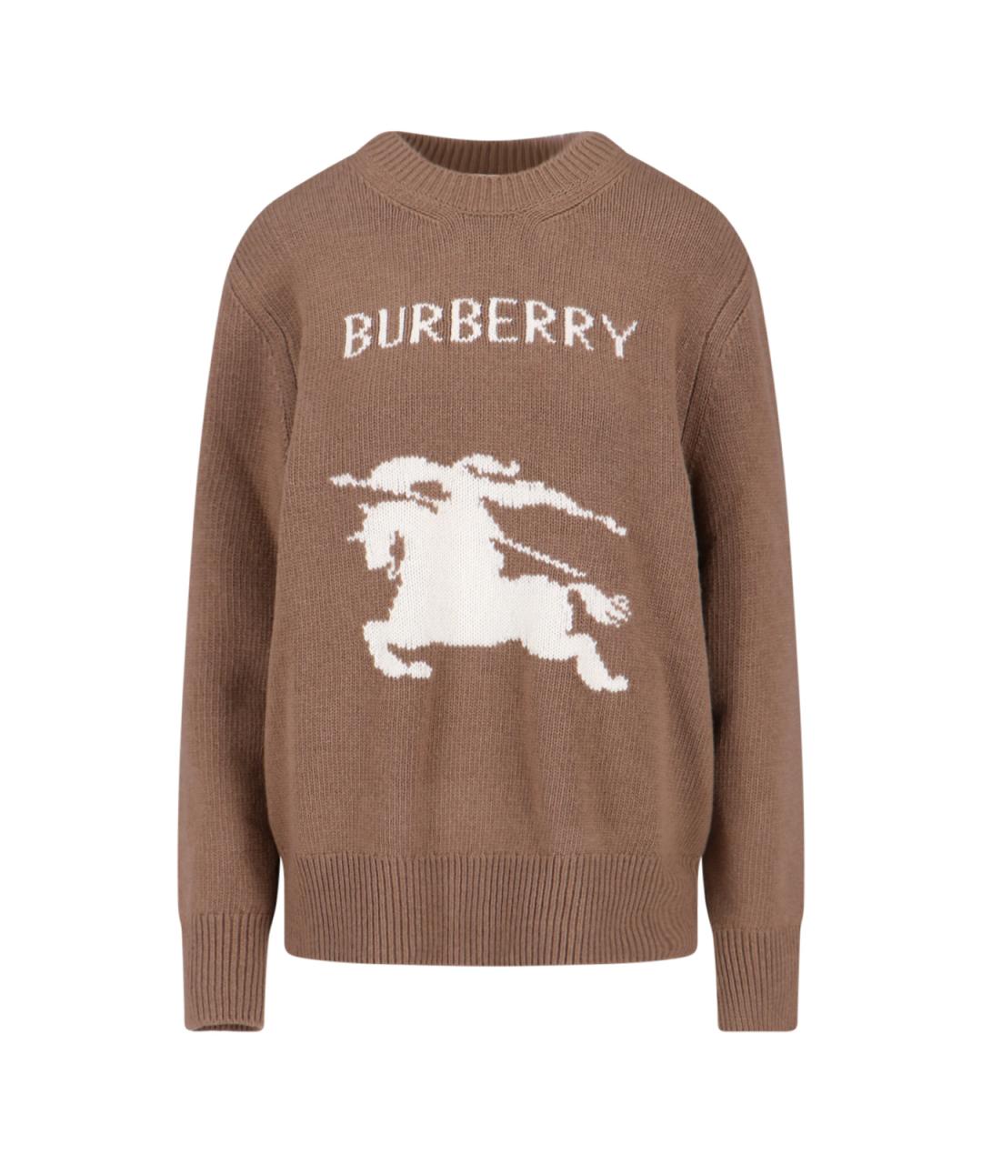 BURBERRY Коричневый шерстяной джемпер / свитер, фото 1