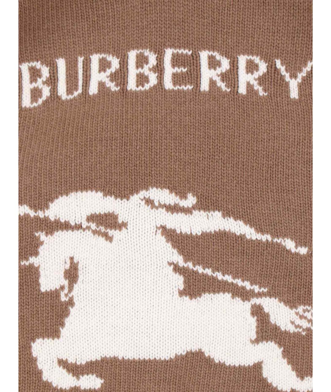 BURBERRY Коричневый шерстяной джемпер / свитер, фото 5