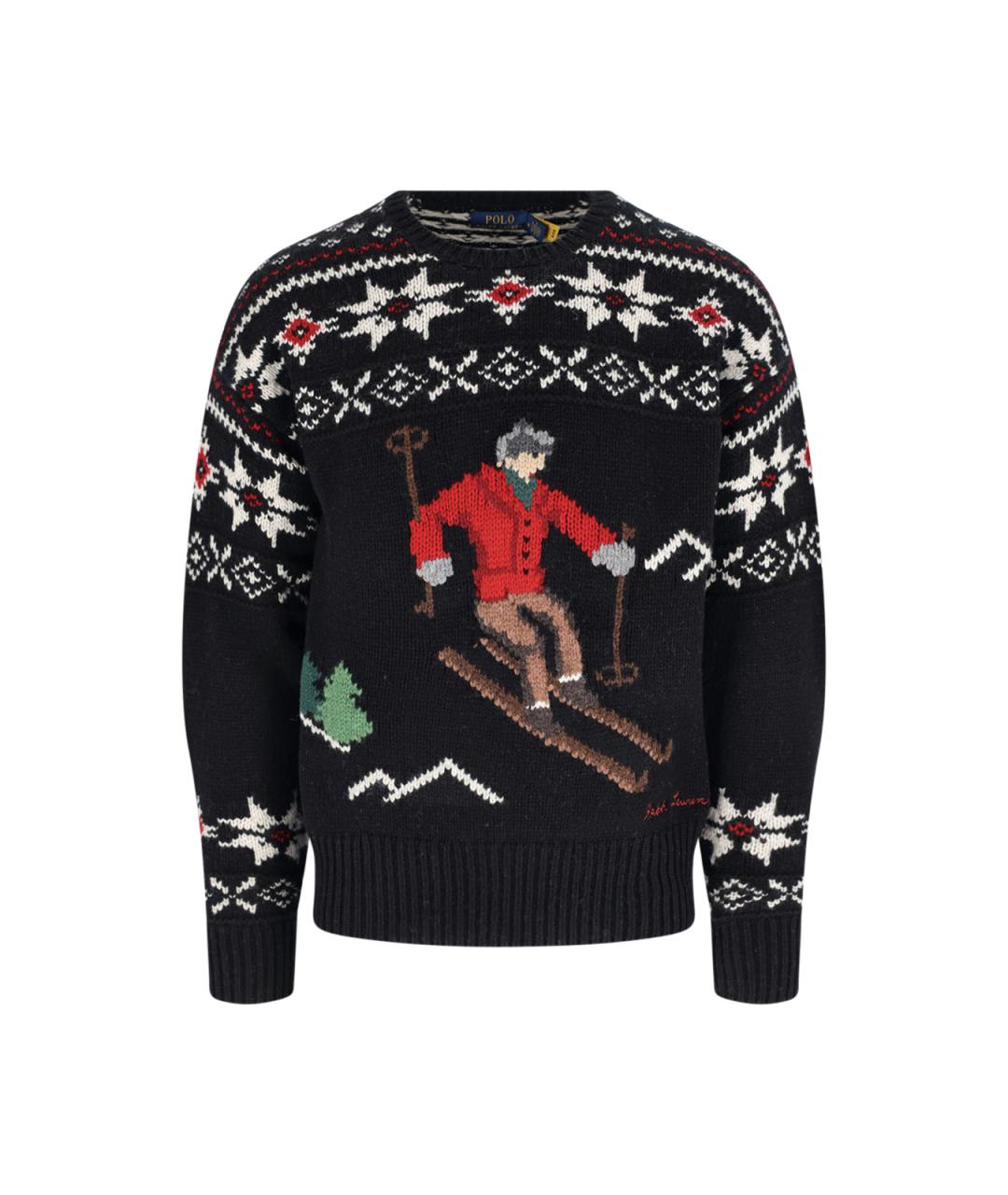 POLO RALPH LAUREN Черный шерстяной джемпер / свитер, фото 1