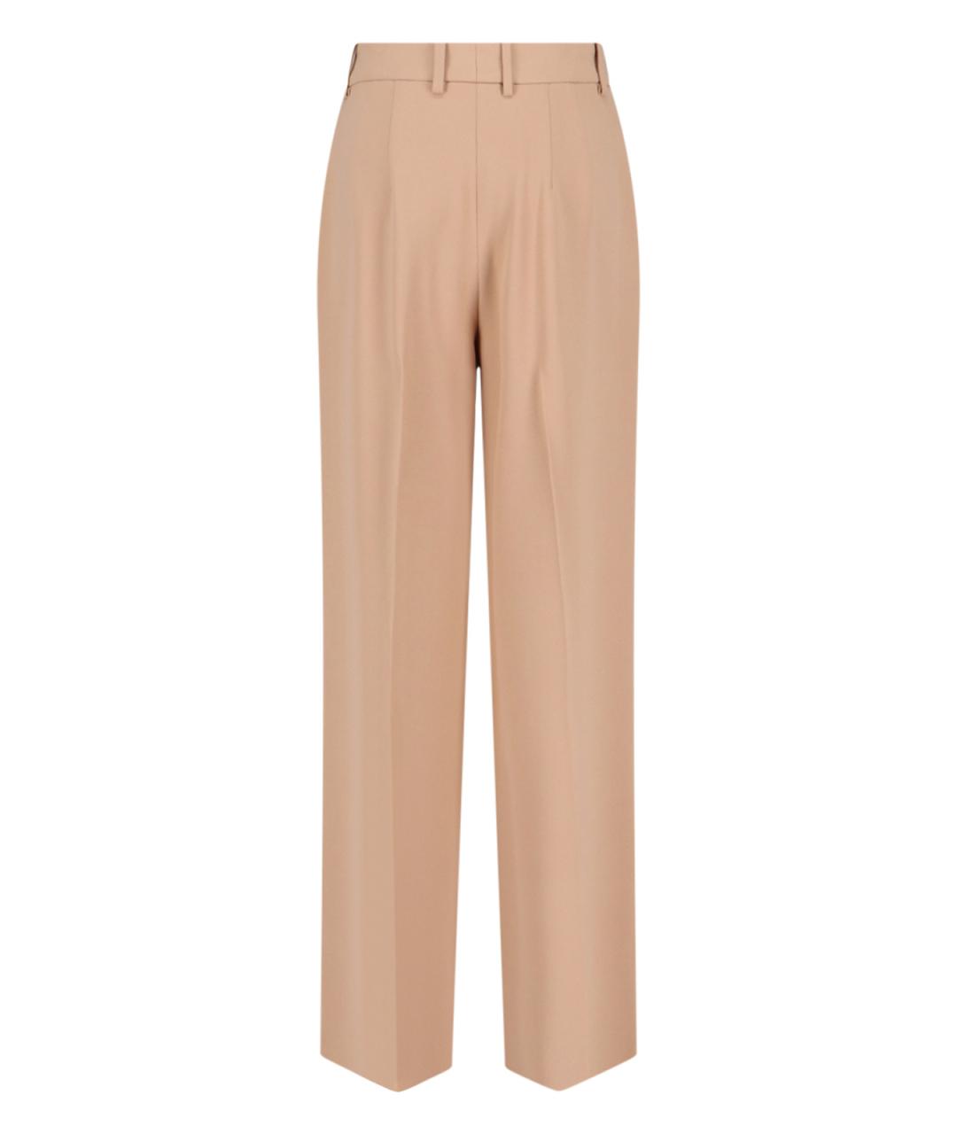 ERMANNO SCERVINO Бежевые вискозные прямые брюки, фото 2