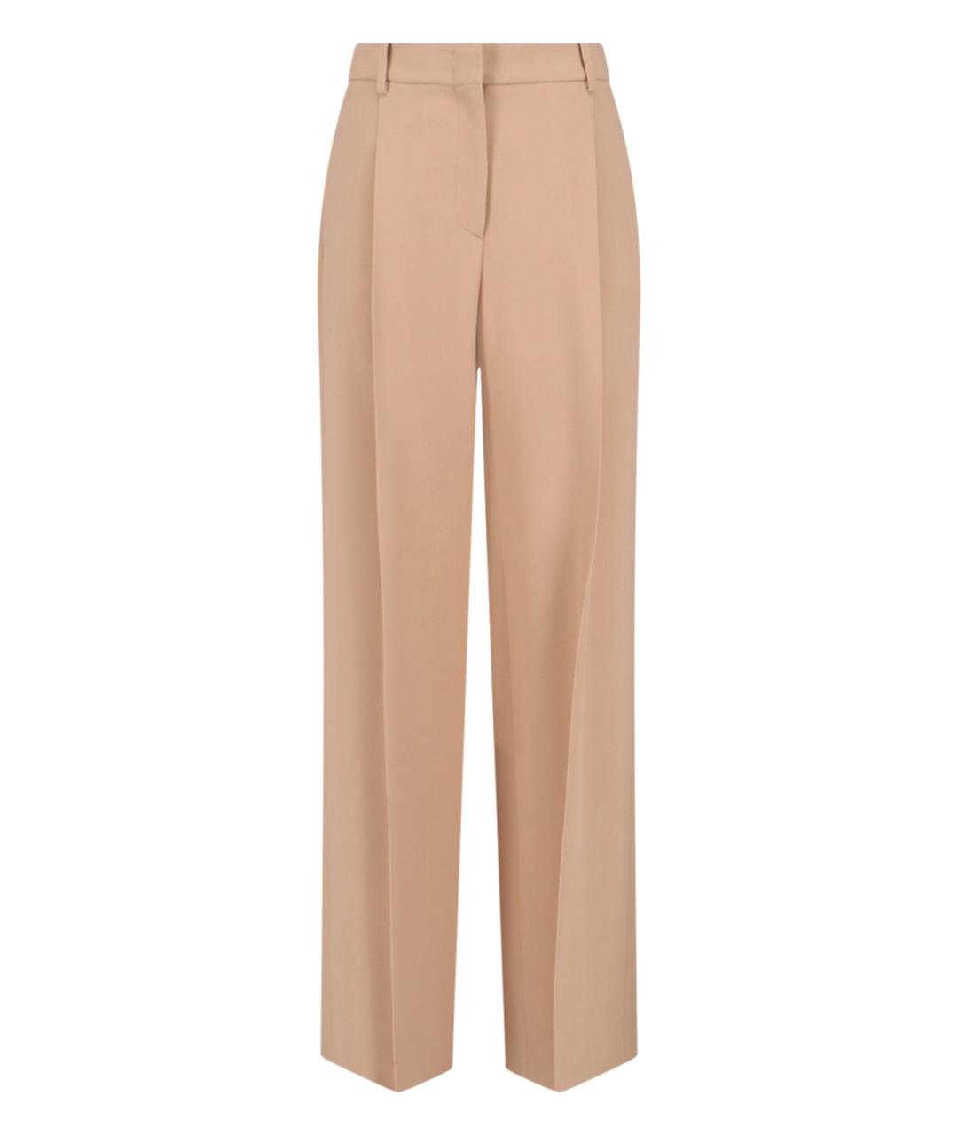 ERMANNO SCERVINO Бежевые вискозные прямые брюки, фото 1