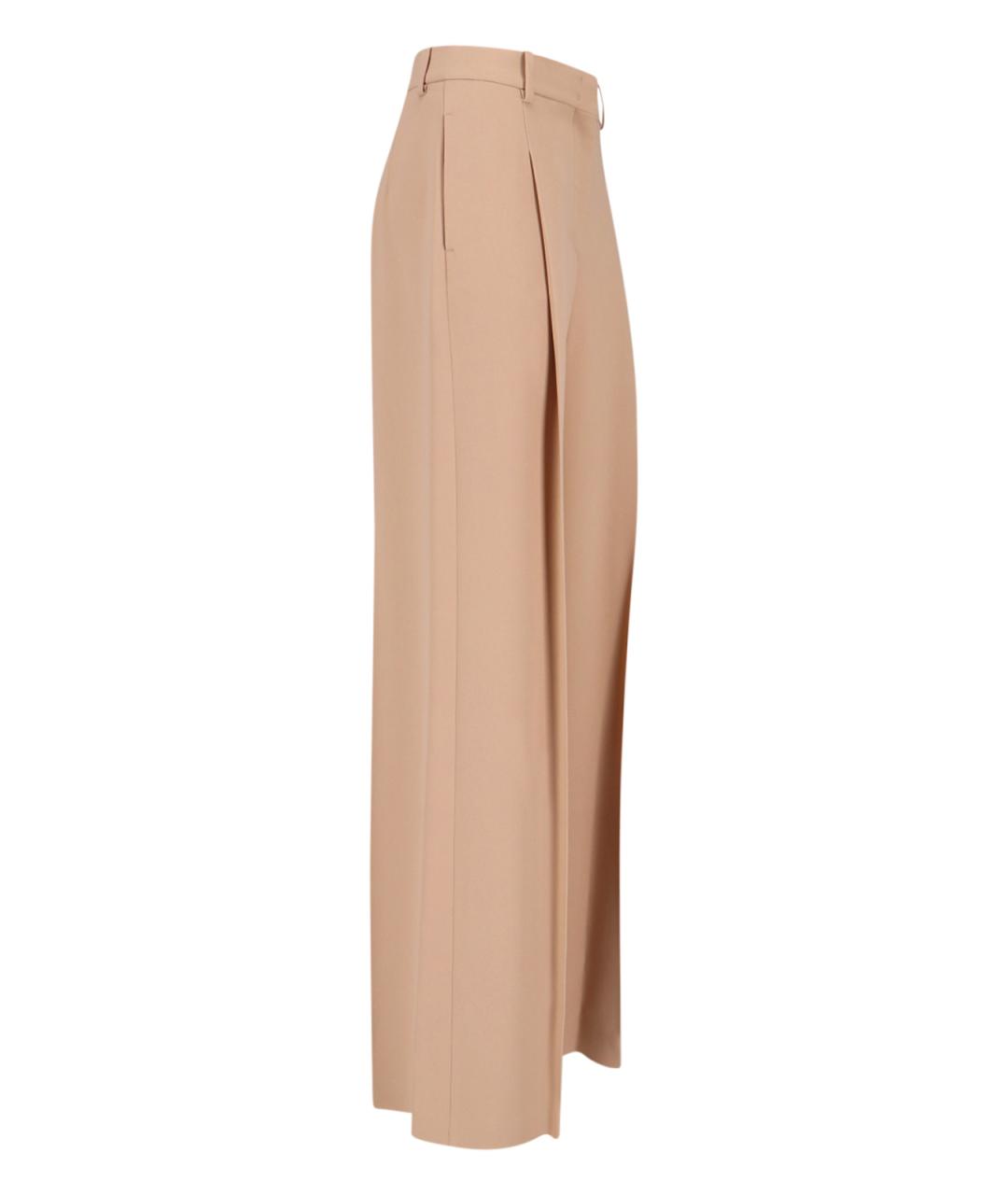 ERMANNO SCERVINO Бежевые вискозные прямые брюки, фото 3